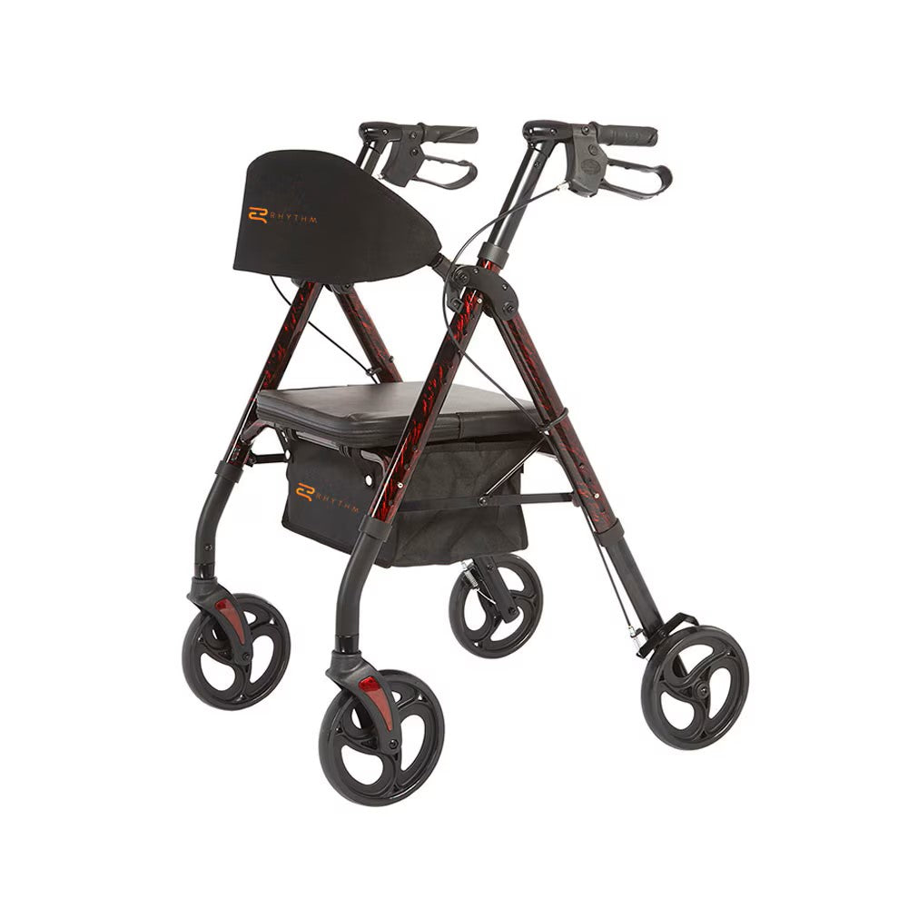 Déambulateur universel à 4 roues en aluminium Rhythm Healthcare Royal Deluxe 812U avec réglage universel de la hauteur