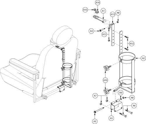 Pride Jazzy Oxygen Tank Holder Assembly