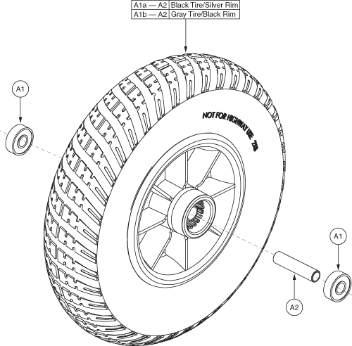 Ensemble de roue avant Go-Go pour scooter à 3 roues