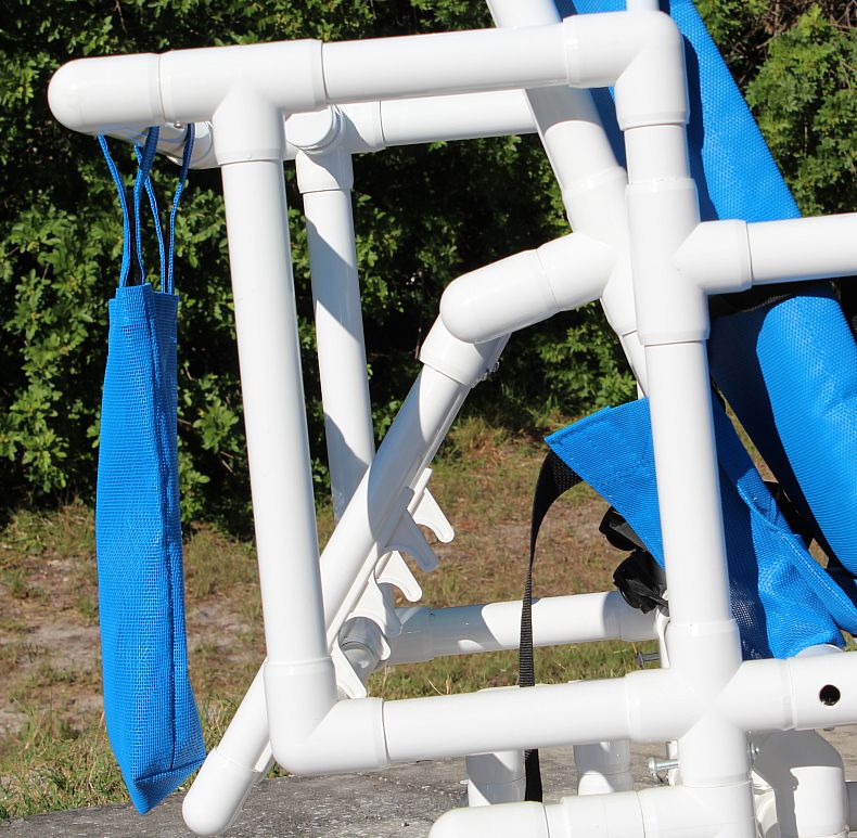 Healthline Wheeleez Reclining Beach Wheelchair w/Front Balloon Wheels and Swivel Back Casters