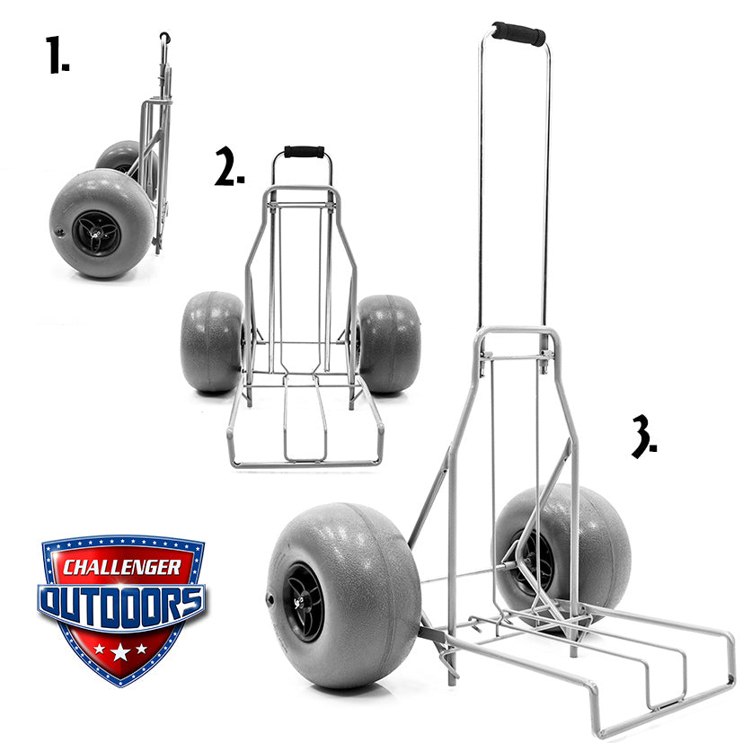 Chariot de plage pliable Challenger Mobility avec grandes roues ballon