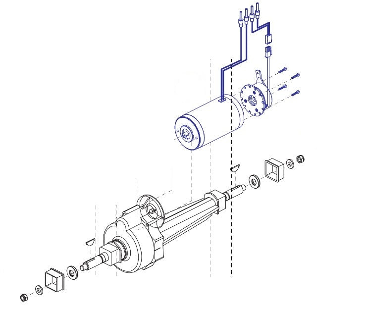 Pride Go Go Sport - MOTOR ASSY MAIN TRANSAXLE/MOTOR/BRAKE W/POWER CONNECTOR
