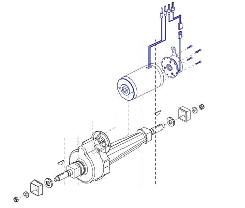 Pride Go Go Sport - MOTOR ASSY MAIN TRANSAXLE/MOTOR/BRAKE W/POWER CONNECTOR