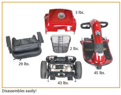Scooter de mobilité intermédiaire à 3 roues Golden Companion GC240