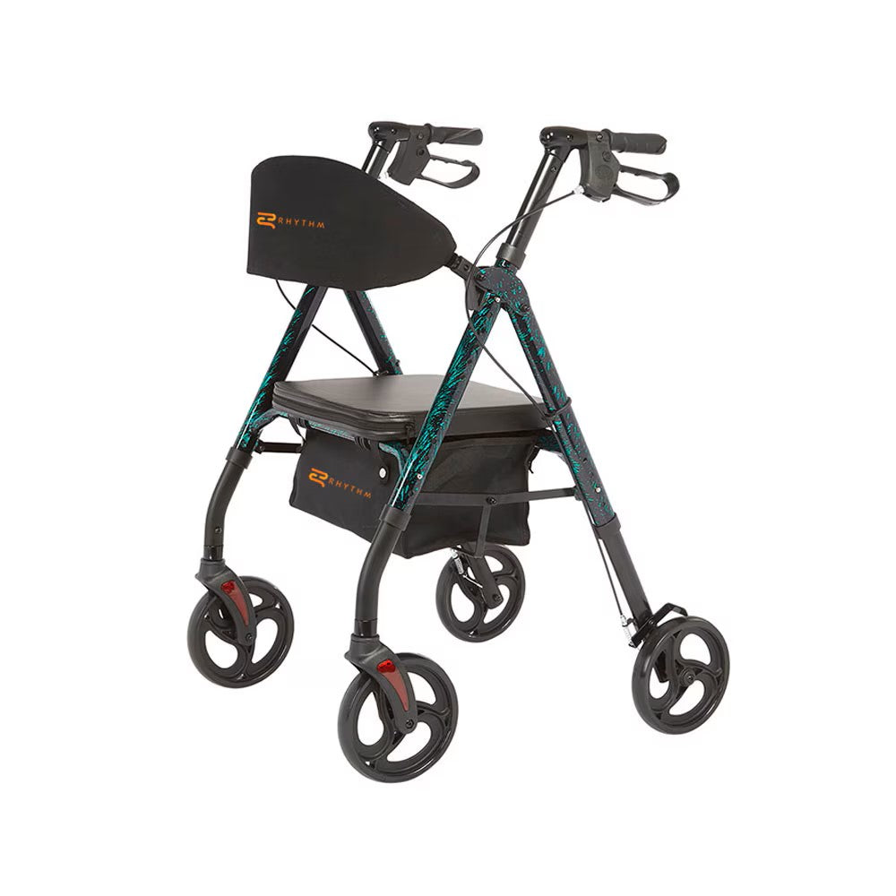 Déambulateur universel à 4 roues en aluminium Rhythm Healthcare Royal Deluxe 812U avec réglage universel de la hauteur