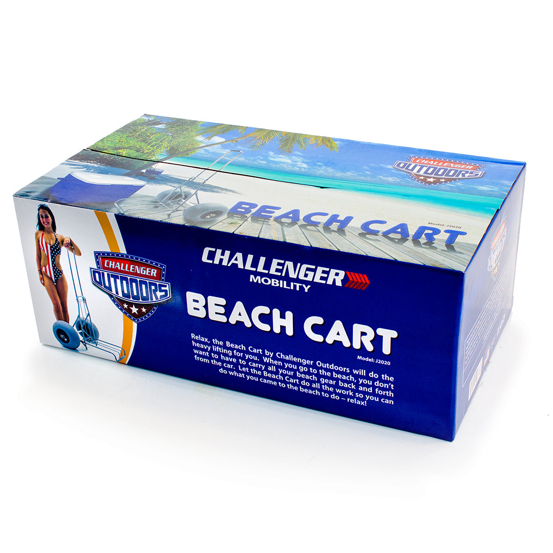 Chariot de plage pliable Challenger Mobility avec grandes roues ballon