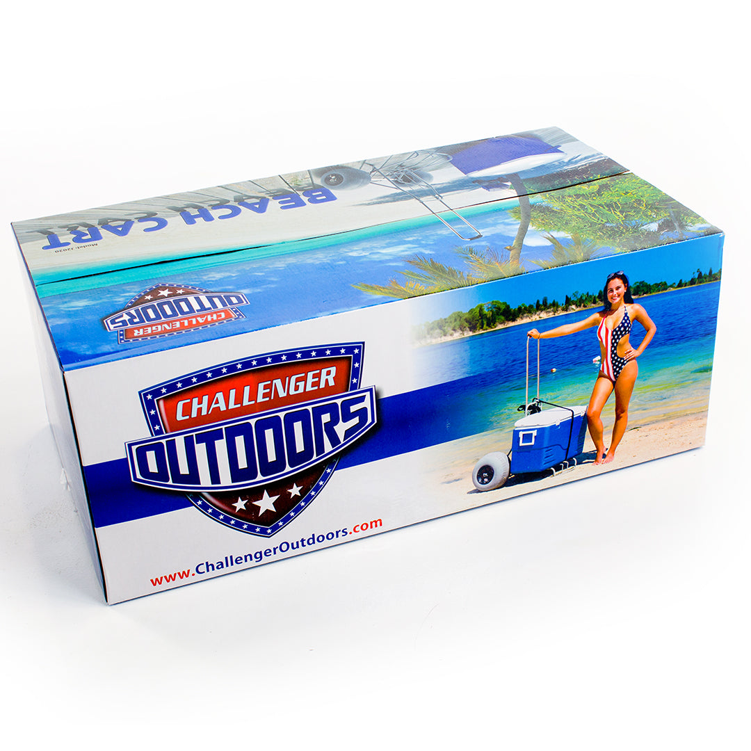 Chariot de plage pliable Challenger Mobility avec grandes roues ballon