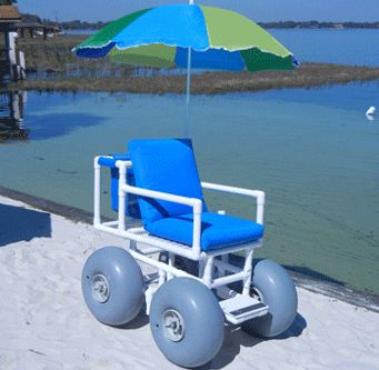 Fauteuil roulant de plage Healthline Wheeleez-4 avec quatre roues ballon