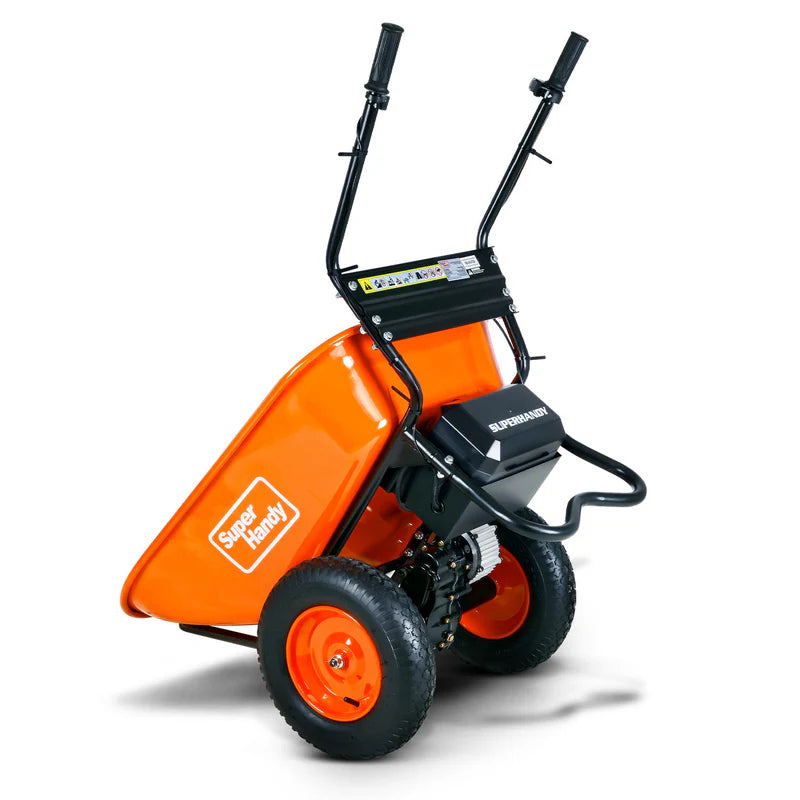 Electric Dualie Wheelbarrow - 48V 2Ah Battery, 330Lb Max Weight (GUO057)