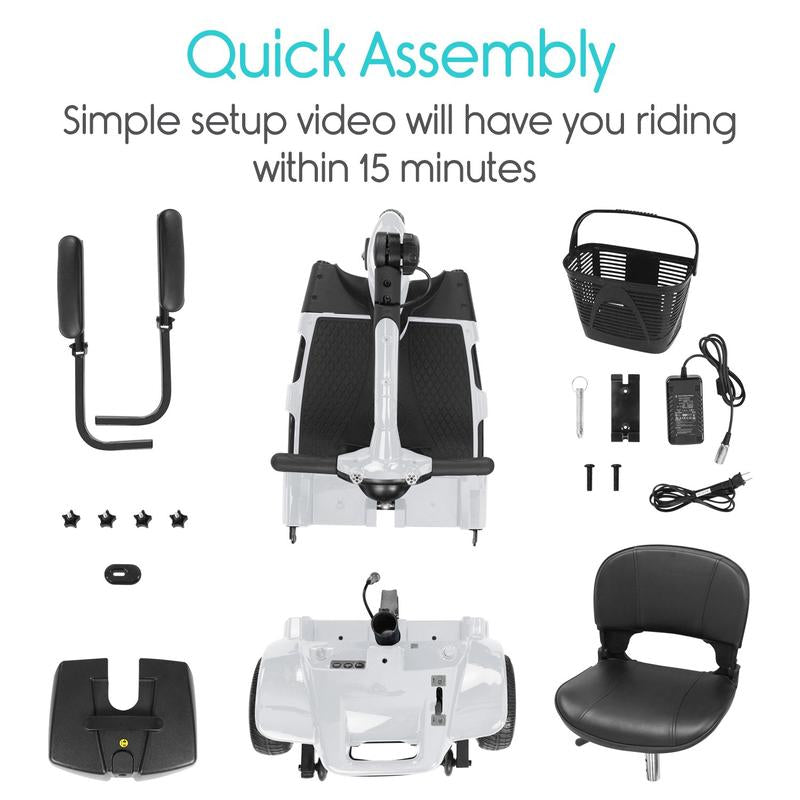 Vive Health 3-Wheel Lightweight Travel Mobility Scooter