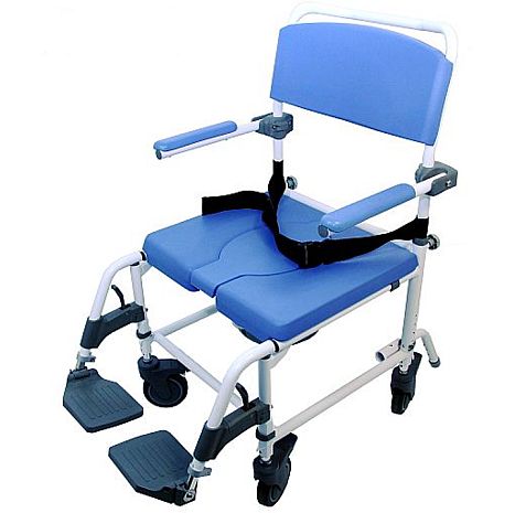 Silla de ducha con inodoro de aluminio ancha Healthline EZee Life-185
