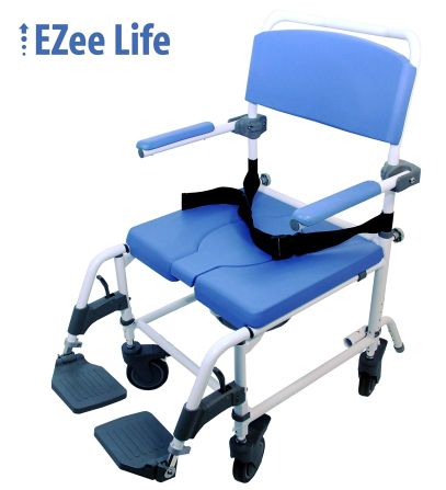 Healthline 186 EZee Life Aluminum Shower Commode Chair with 22" Seat