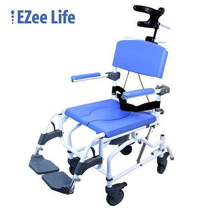 Healthline EZee Life 190 Tilt Aluminum Shower Commode Chair with 18" Seat