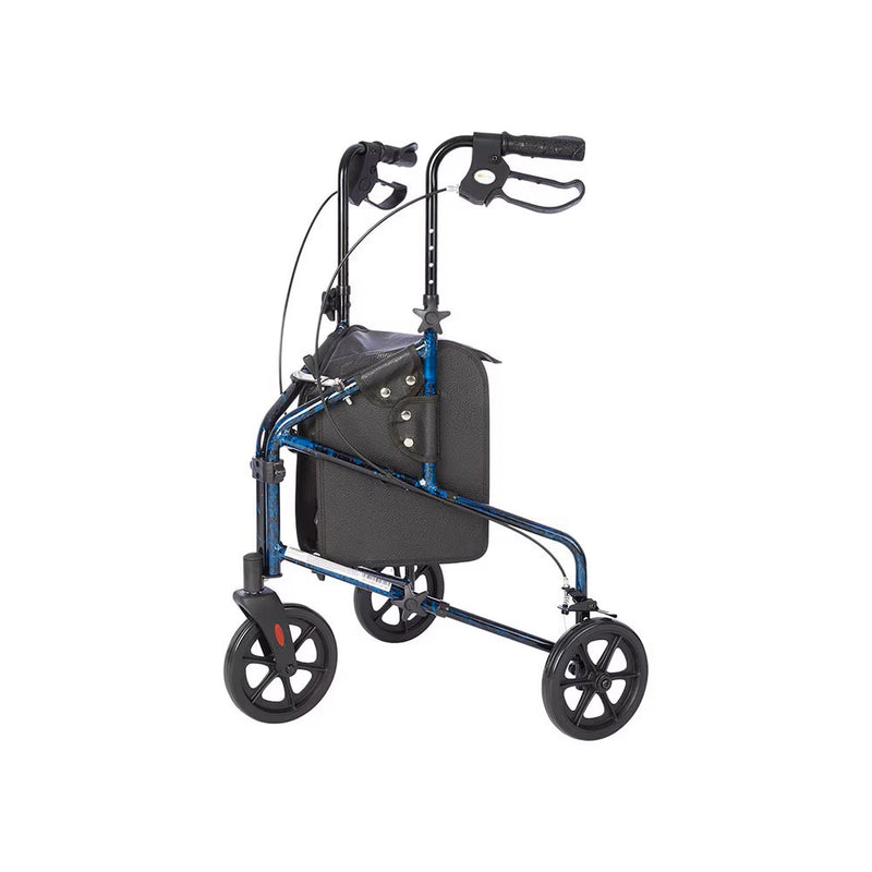 Rhythm Healthcare Rally Lite 3 Wheel Aluminum Walker Rollator with Tote (RH-729)