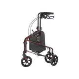 Rhythm Healthcare Rally Lite 3 Wheel Aluminum Walker Rollator with Tote (RH-729)