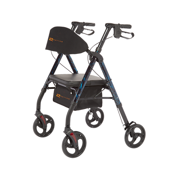 Déambulateur universel à 4 roues en aluminium Rhythm Healthcare Royal Deluxe 812U avec réglage universel de la hauteur