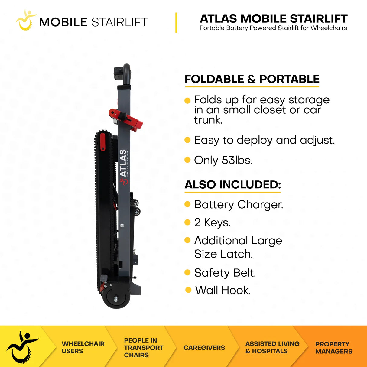 Atlas Wheelchair Mobile Stairlift