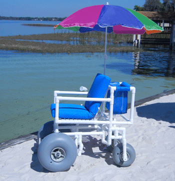 Healthline WheelEEZ Rear Swivel Beach Wheelchair w/balloon wheels