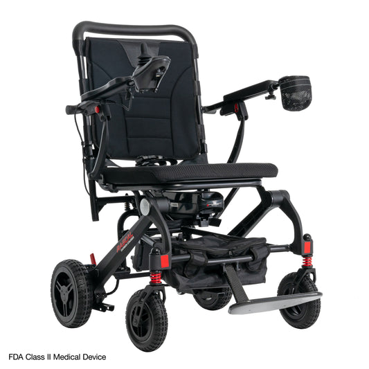 Silla de ruedas eléctrica de viaje plegable y ligera de fibra de carbono Pride Jazzy Carbon