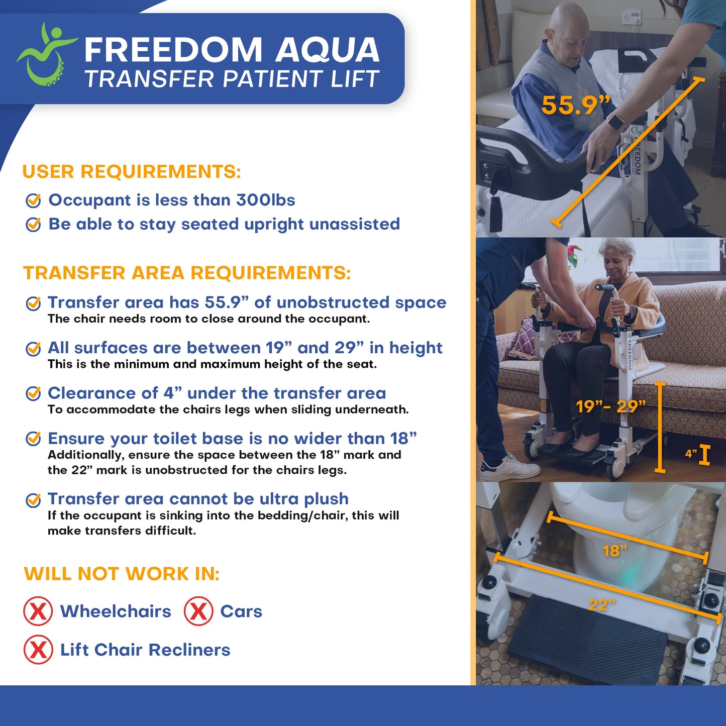 Freedom Aqua Patient Transfer Lift