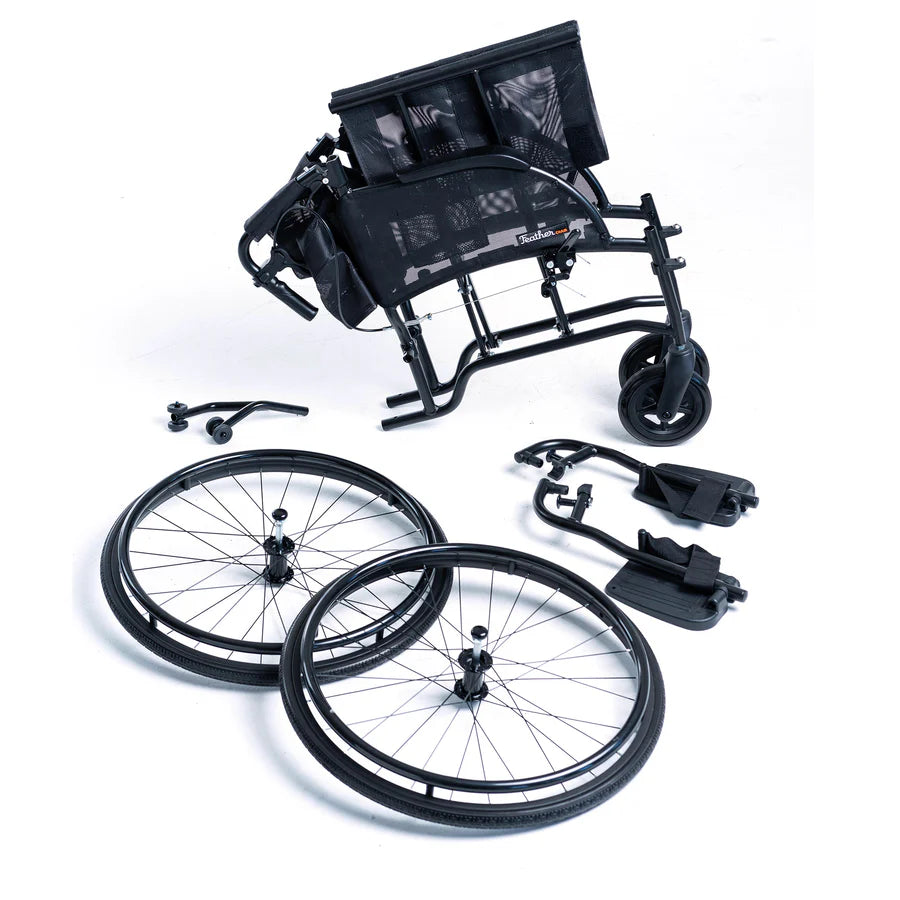 Feather Heavy Duty Wheelchair (Only 15 lbs. with wheels removed!)