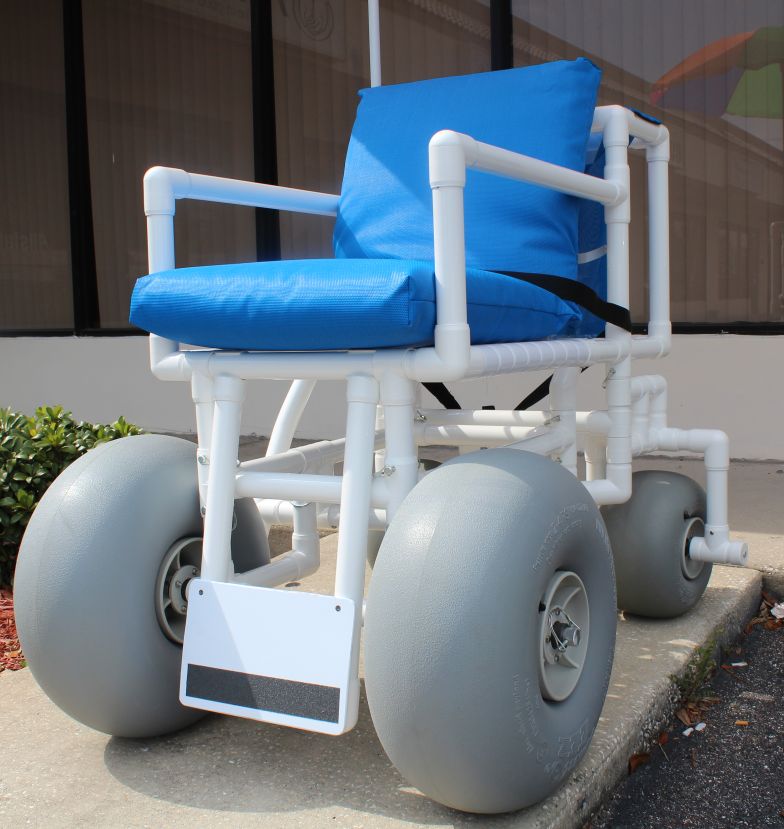 Healthline WheelEEZ® Rear Swivel Beach Wheelchair w/balloon wheels