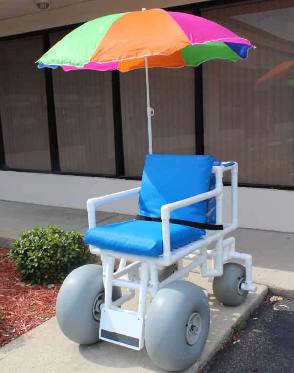 Healthline WheelEEZ® Rear Swivel Beach Wheelchair w/balloon wheels