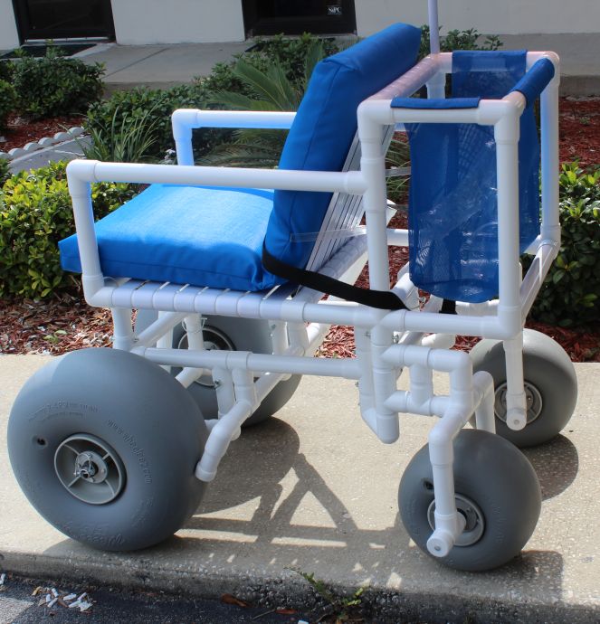 Healthline WheelEEZ® Rear Swivel Beach Wheelchair w/balloon wheels
