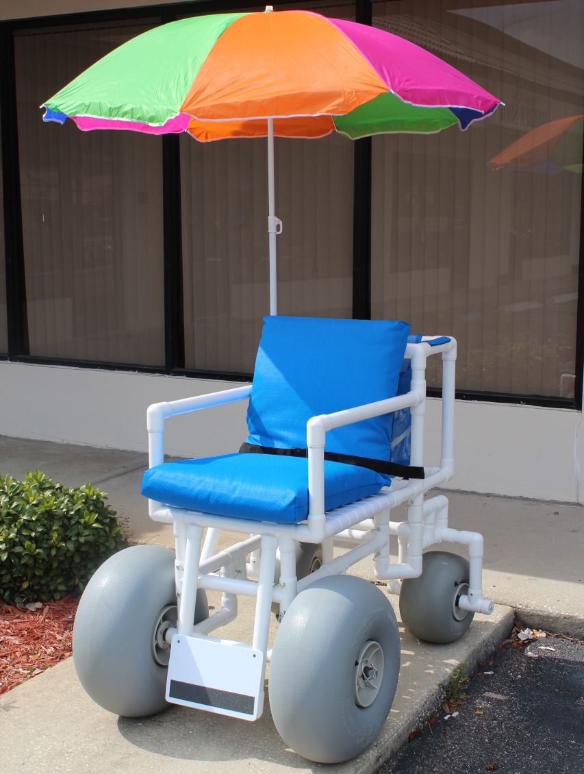 Healthline WheelEEZ® Rear Swivel Beach Wheelchair w/balloon wheels
