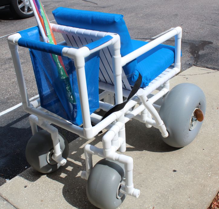 Healthline WheelEEZ® Rear Swivel Beach Wheelchair w/balloon wheels