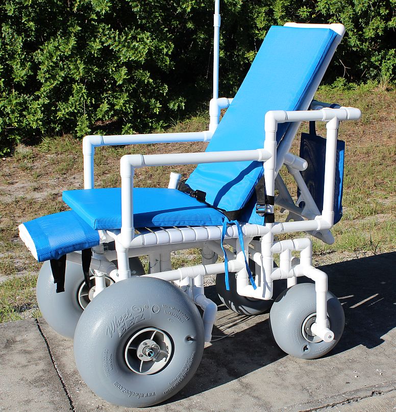 Healthline® Rolleez Reclining Beach Wheelchair w/balloon wheels