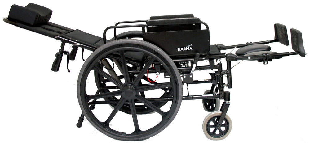 Karman KM-5000 Ultra Lightweight Recliner Wheelchair with Removable Desk Armrest