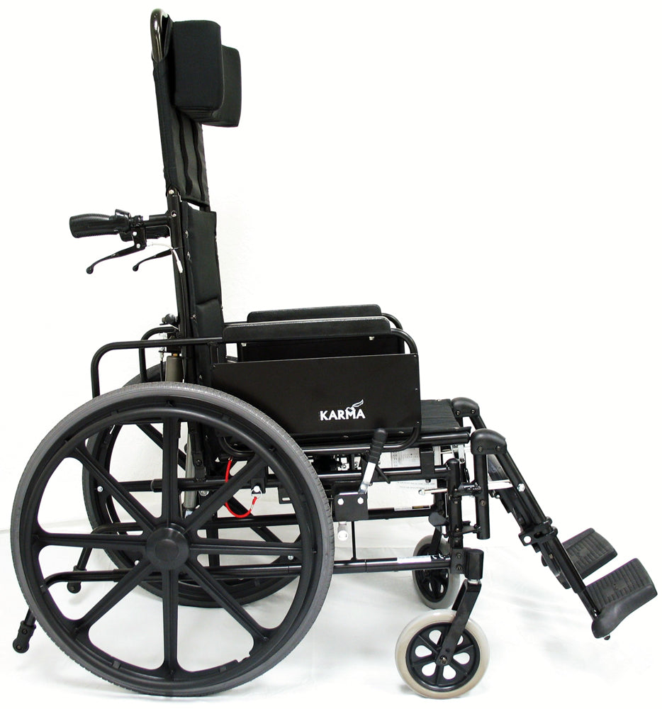 Karman KM-5000 Ultra Lightweight Recliner Wheelchair with Removable Desk Armrest