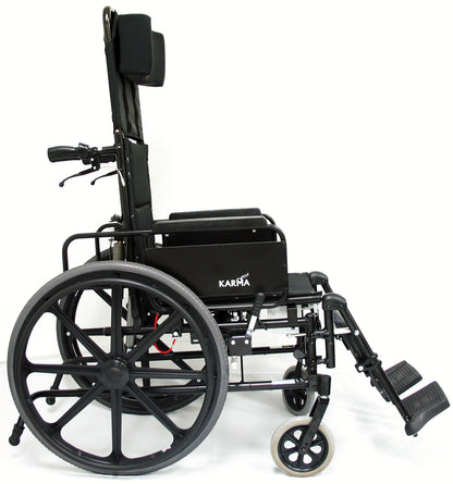 Karman KM-5000 Ultra Lightweight Recliner Wheelchair with Removable Desk Armrest