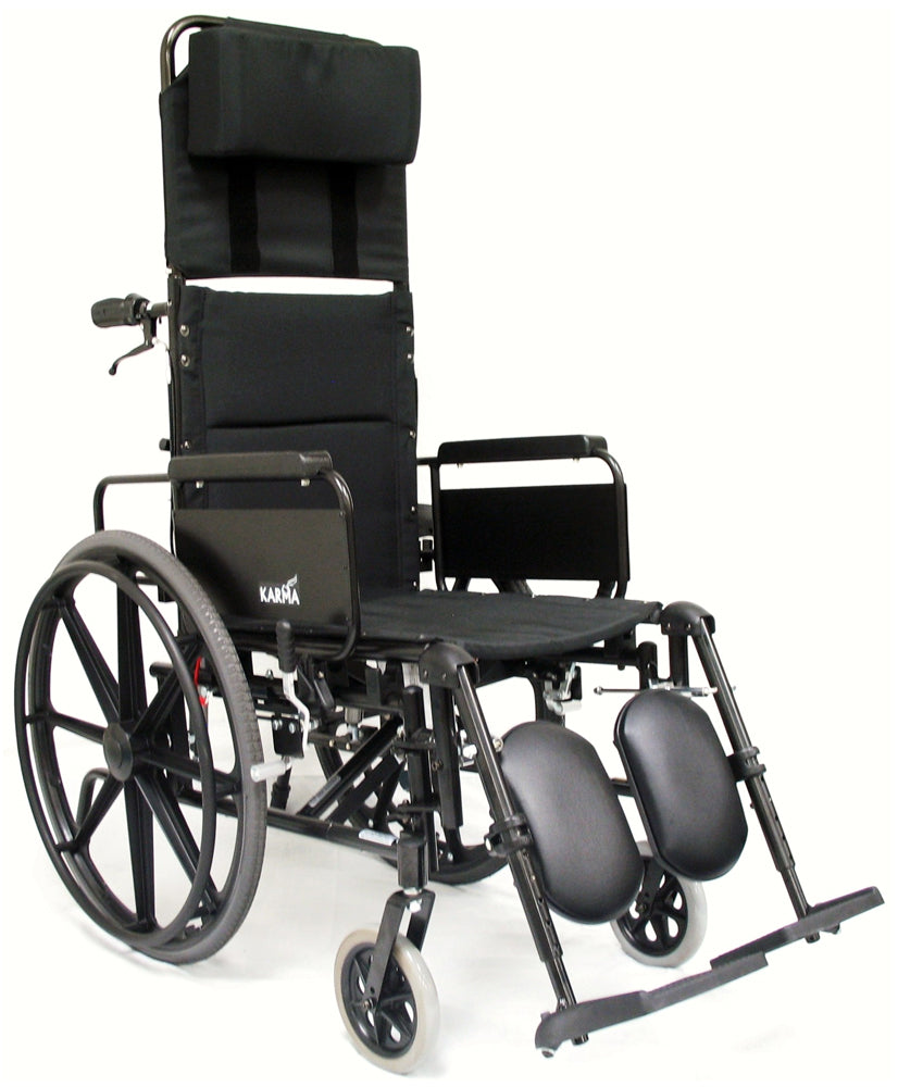 Karman KM-5000 Ultra Lightweight Recliner Wheelchair with Removable Desk Armrest