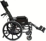 Karman KM-5000 Ultra Lightweight Recliner Wheelchair with Removable Desk Armrest