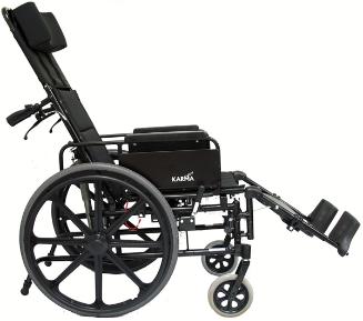 Fauteuil roulant inclinable ultra-léger Karman KM-5000 avec accoudoir de bureau amovible