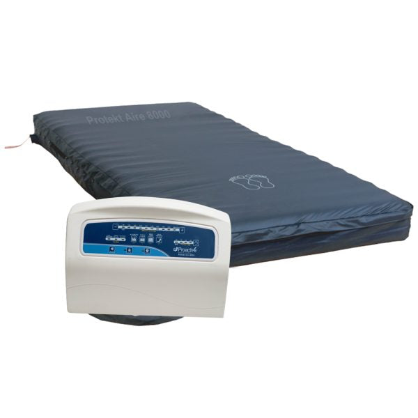 Matelas Protekt Aire 4600DXAB - 8" à faible perte d'air/pression alternée avec cellules sur cellules, coussins d'air et pompe numérique (garantie 2 ans) - 36 x 80 x 8