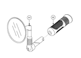Pride Mobility Rear View Mirror Assembly for Straight (T) Tiller Scooters