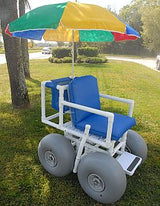 Fauteuil roulant de plage Healthline Wheeleez-4 avec quatre roues ballon