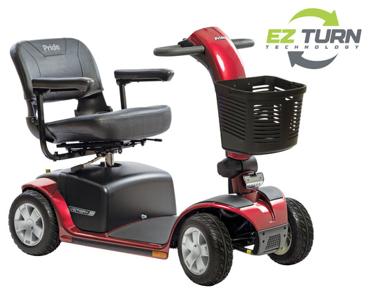 Pride SC710 Victory 10 4-Wheel Power Mobility Scooter with EZ Turn Technology