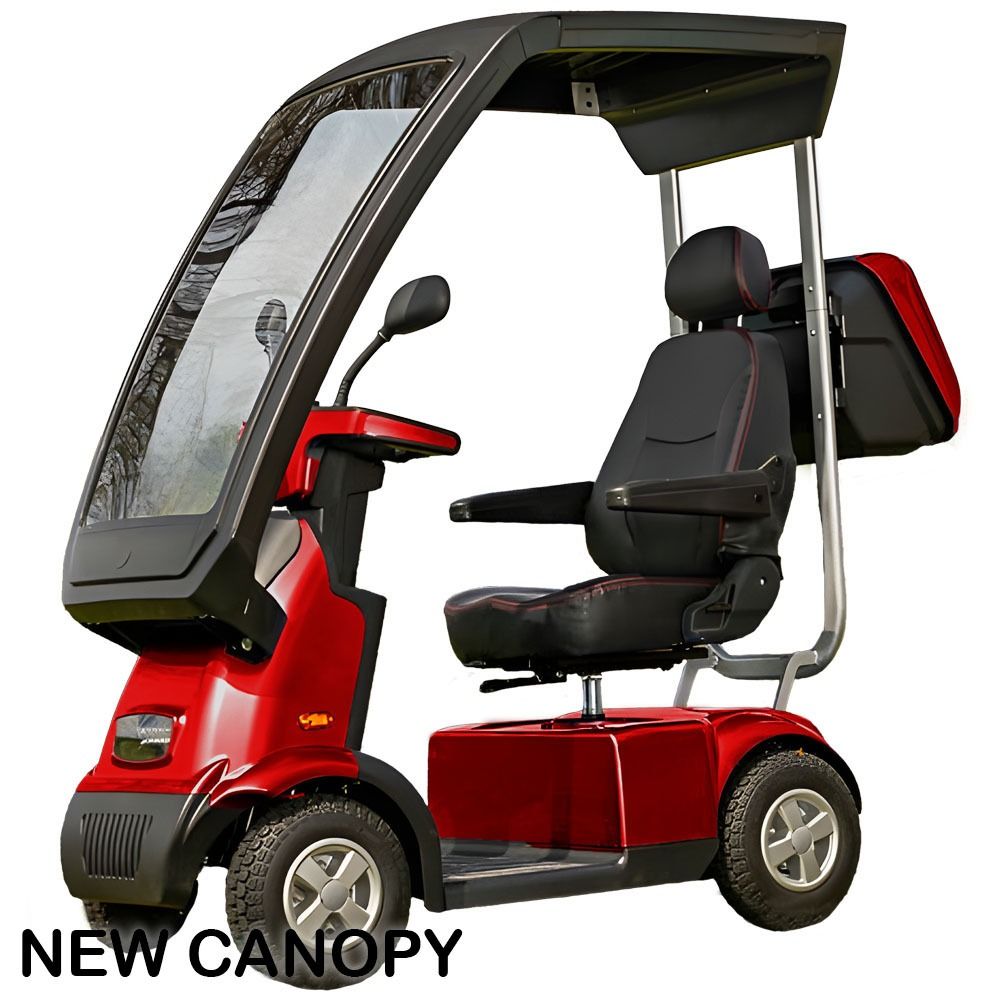 Afikim Afiscooter C4  4 Wheel Mobility Scooter (FTC457)-Red Canopy