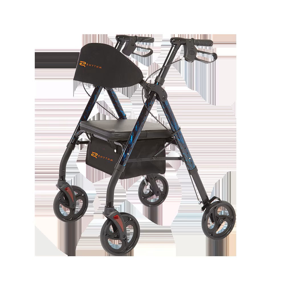 Rhythm Healthcare Royal Deluxe 812U Universal Aluminum 4 Wheel Rollator with Universal Height Adjustment