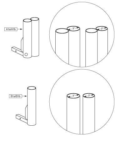 Pride Cane/Crutch Holder Rear Mount Bracket