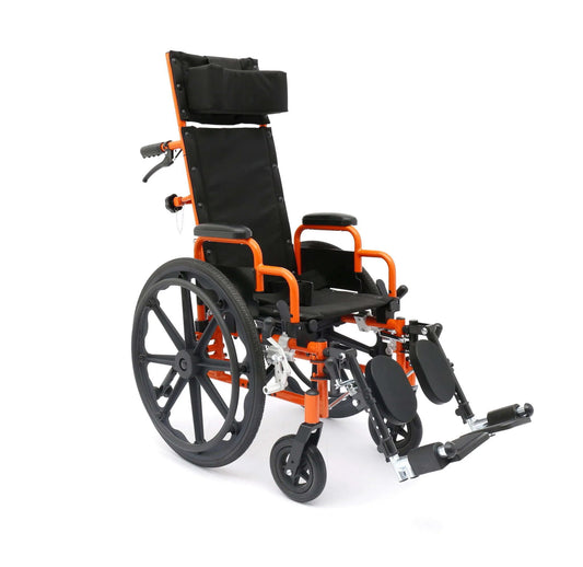 Fauteuil roulant inclinable pédiatrique Ziggo, orange, petit (CS-ZREC1200)