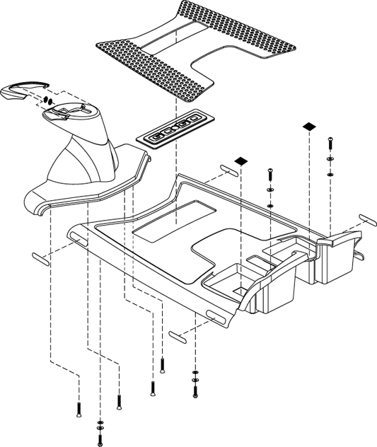 Pride Go Go Sport - SHROUD ASSY FRONT BODY BLACK RED INSERTS