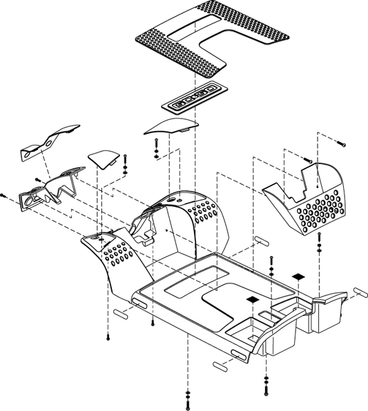 Pride Go Go Sport - SHROUD ASSY FRONT BODY SOLID BLACK RED INSERTS