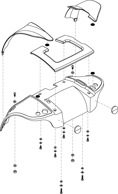 Pride Go Go Sport - SHROUD ASSY REAR BODY BLACK RED INSERTS NO LIGHT