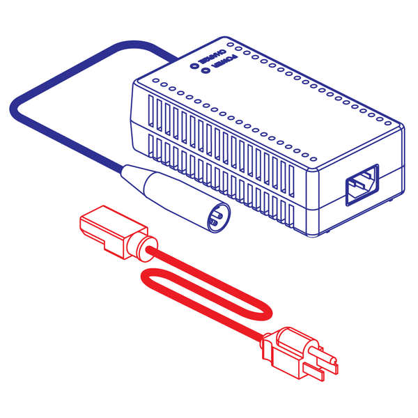 Pride - CHARGER,OFFBOARD,LOW INHIBIT,AC 100V-240V,DC 28.6V @3.5A, WITH USA CORDSET- ELE1803400