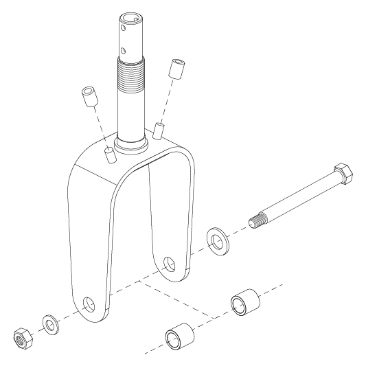 Pride - FORK ASSY FRONT 3 WHEEL